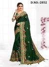 Green Colour Latest Designer Fancy wedding Wear Heavy Resham And Coding With jari Embroidery And Stone work Sarees Collection 2852